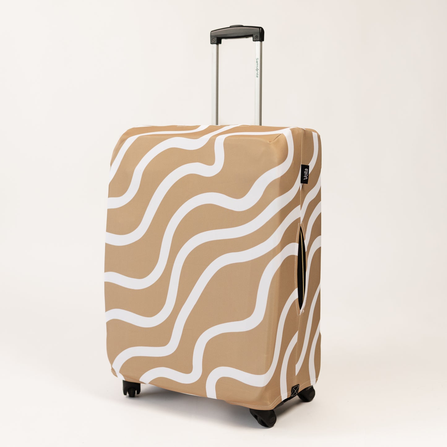 Luggage Cover Beige and White