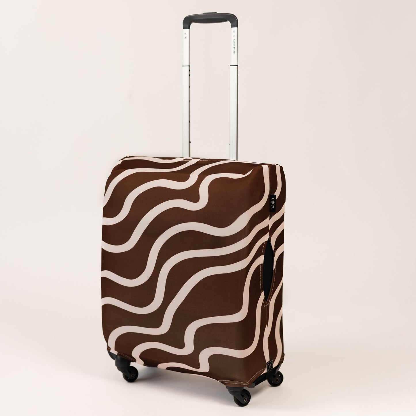 Luggage Cover Brown and White
