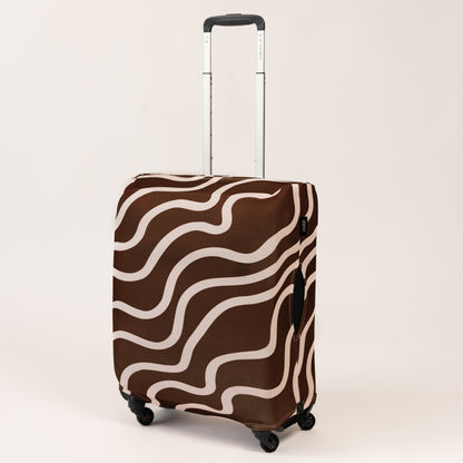 Luggage Cover Brown and White